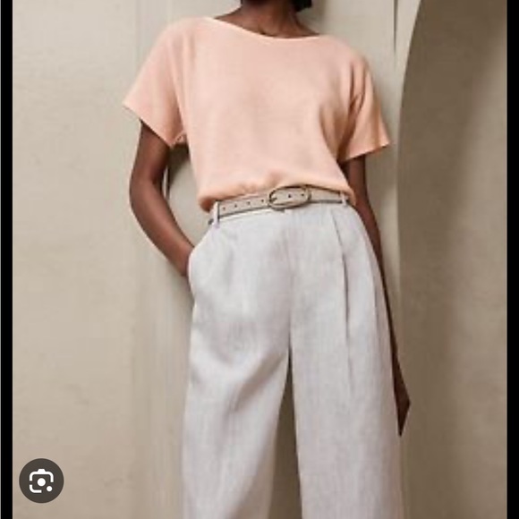 NWT. Banana Republic EMELINE LIGHTWEIGHT CASHMERE DOLMAN TOP, PEACH, Size L - Picture 2 of 6